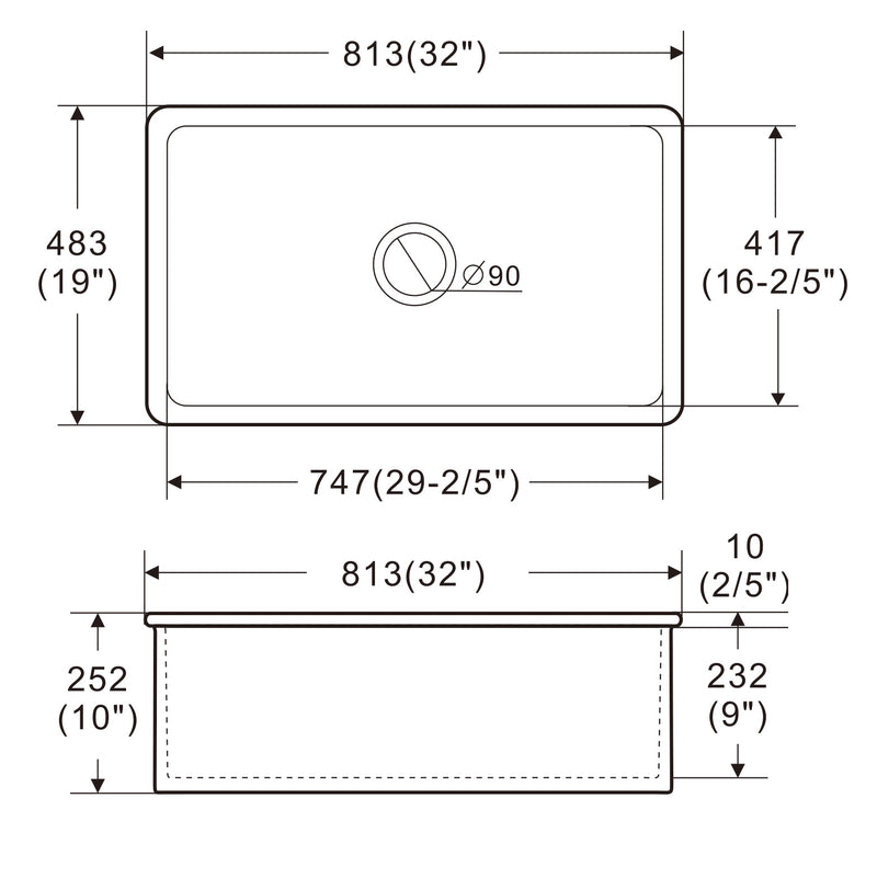 ALFI brand ABF3219SUD Kitchen Sink