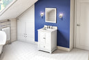24" White Addington Vanity, Calacatta Vienna Quartz Vanity Top, undermount rectangle bowl