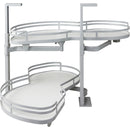 21" Polished Chrome and White Blind Corner Swingout for Openings on the Left of the Blind