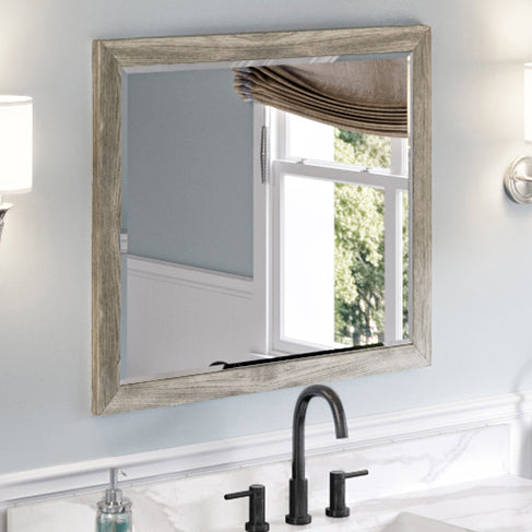 33" W x 1" D x 28" H Weathered Grey Cade mirror