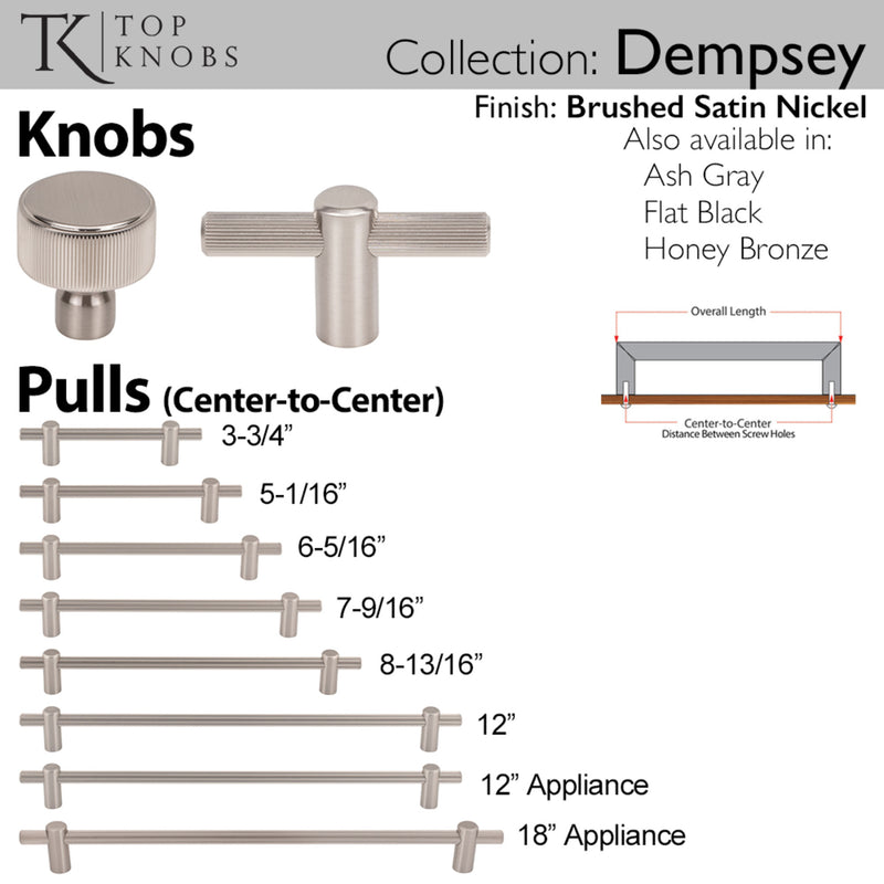 Top Knobs Dempsey 2 1/2" Length Bar Knob