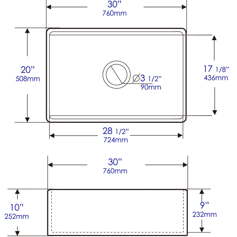 ALFI brand ABFS3020 Kitchen Sink