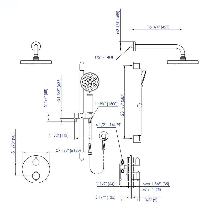 ALFI brand AB2545 Shower Set