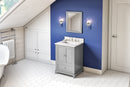 24" Grey Addington Vanity, Calacatta Vienna Quartz Vanity Top, undermount rectangle bowl