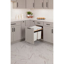 Double White 35 Quart Top-Mount Trashcan Pullout for 15" Opening