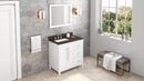 36" White Cade Vanity, left offset