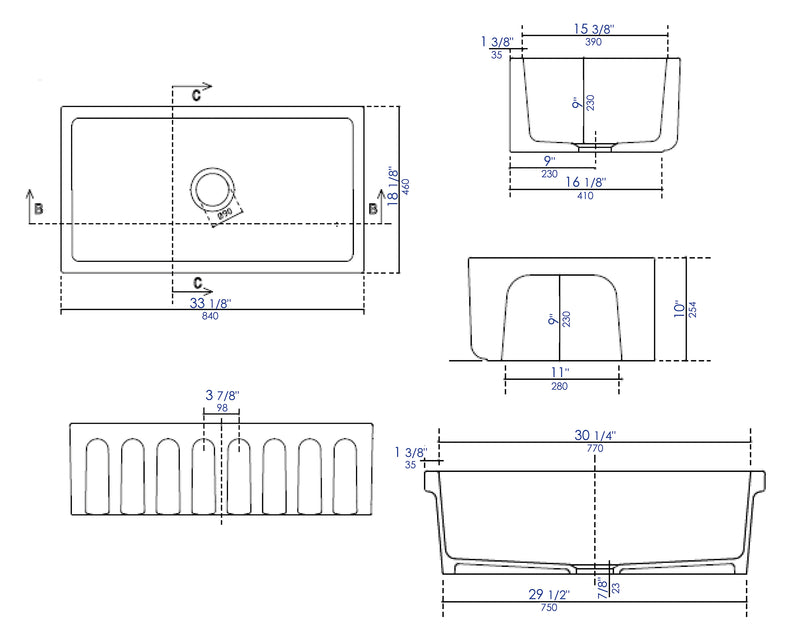 ALFI brand AB3318HS Kitchen Sink