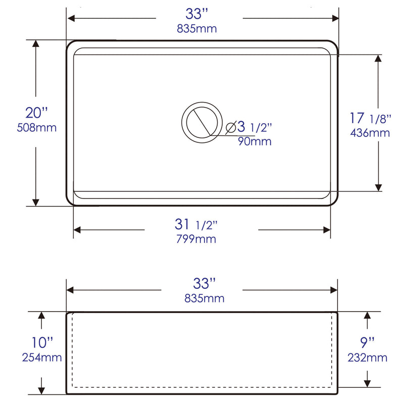 ALFI brand ABFS3320S Kitchen Sink