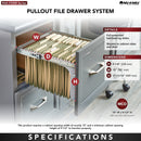 REV A SHELF : File Drawer Kit for Kitchen/Office Cabinet Organization