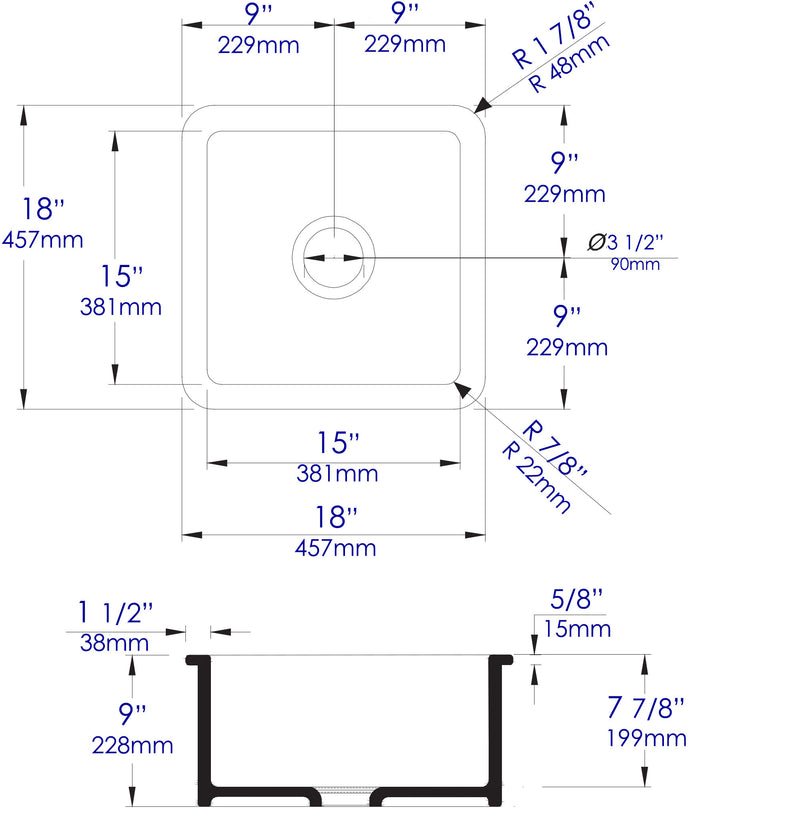 ALFI brand ABF1818S Kitchen Sink