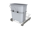 REV A SHELF : Chrome Steel Pullout Waste Container w/ Rear Basket Storage