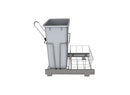 REV A SHELF : Chrome Steel Pullout Waste Container w/ Rear Basket Storage