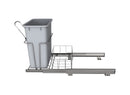 REV A SHELF : Chrome Steel Pullout Waste Container w/ Rear Basket Storage