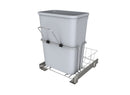 REV A SHELF : Chrome Steel Pullout Waste Container w/ Rear Basket Storage