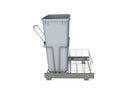 REV A SHELF : Chrome Steel Pullout Waste Container w/ Rear Basket Storage