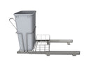 REV A SHELF : Chrome Steel Pullout Waste Container w/ Rear Basket Storage