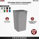 REV A SHELF : 27 qt. Orion Gray Polymer Replacement Waste Container for Rev-A-Shelf® Pullouts
