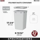 REV A SHELF : 27 qt. Silver Polymer Replacement Waste Container for Rev-A-Shelf® Pullouts