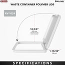 REV A SHELF : Orion Gray Polymer Lid for Rev-A-Shelf® 27 qt. Waste Containers