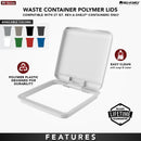 REV A SHELF : Metallic Silver Polymer Lid for Rev-A-Shelf® 27 qt. Waste Containers