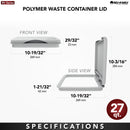 REV A SHELF : Metallic Silver Polymer Lid for Rev-A-Shelf® 27 qt. Waste Containers