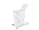 REV A SHELF : White Steel Pullout Waste Container w/included lid