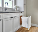 REV A SHELF : White Steel Pullout Waste Container