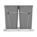 REV A SHELF : Chrome Steel Double 27 qt. Silver Waste Pullout