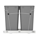 REV A SHELF : Chrome Steel Double 27 qt. Silver Waste Pullout