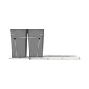 REV A SHELF : Chrome Steel Double 27 qt. Silver Waste Pullout