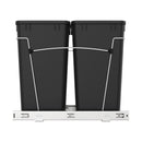 REV A SHELF : Chrome Steel Double 27 qt. Black Waste Pullout