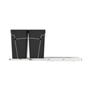 REV A SHELF : Chrome Steel Double 27 qt. Black Waste Pullout