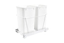 REV A SHELF : White Steel Pullout Waste Containers