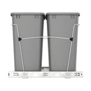 REV A SHELF : Chrome Steel Double 35 qt. Silver Waste Pullout