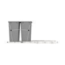 REV A SHELF : Chrome Steel Double 35 qt. Silver Waste Pullout