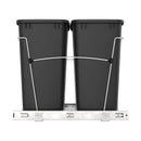 REV A SHELF : Chrome Steel Double 35 qt. Black Waste Pullout