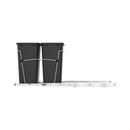 REV A SHELF : Chrome Steel Double 35 qt. Black Waste Pullout