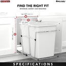 REV A SHELF : Chrome Steel Double 35 qt. Black Waste Pullout
