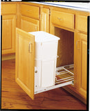 REV A SHELF : White Steel Pullout Waste Container