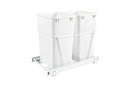 REV A SHELF : White Steel Pullout Waste Container