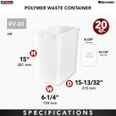 REV A SHELF : 20 qt. Silver Polymer Replacement Waste Container for Rev-A-Shelf® Pullouts