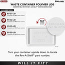 REV A SHELF : Gray Polymer Lid for Rev-A-Shelf® 32 qt. Waste Containers