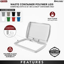 REV A SHELF : Metallic Silver Polymer Lid for Rev-A-Shelf® 32 qt. Waste Containers