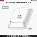 REV A SHELF : Metallic Silver Polymer Lid for Rev-A-Shelf® 32 qt. Waste Containers