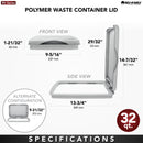 REV A SHELF : Blue Polymer Lid for Rev-A-Shelf® 32 qt. Waste Containers