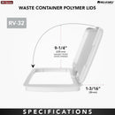 REV A SHELF : Blue Polymer Lid for Rev-A-Shelf® 32 qt. Waste Containers
