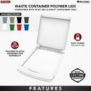 REV A SHELF : Metallic Silver Polymer Lid for Rev-A-Shelf® 35 qt. Waste Containers