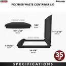 REV A SHELF : Metallic Silver Polymer Lid for Rev-A-Shelf® 35 qt. Waste Containers