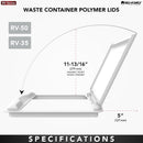 REV A SHELF : Metallic Silver Polymer Lid for Rev-A-Shelf® 35 qt. Waste Containers