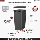 REV A SHELF : 50 qt. Champagne Polymer Replacement Waste Container for Rev-A-Shelf® Pullouts
